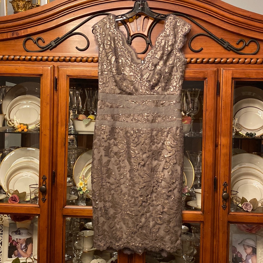 Classy Sequin Dress with scalloped edges and bottom.